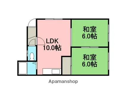 キャピタル花川(2LDK/2階)の間取り写真