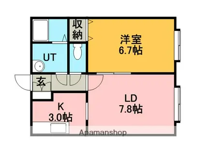 ヴィレッジ壱番館(1LDK/1階)の間取り写真