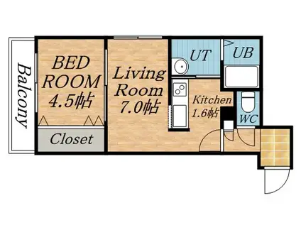 MYプラザSETTE(1LDK/3階)の間取り写真