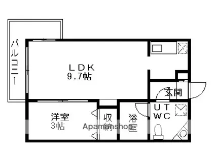グランメール弘道舘第2(1K/3階)の間取り写真