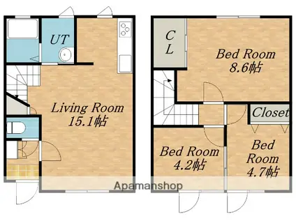 ルミエール金山Ⅰ(3LDK/1階)の間取り写真