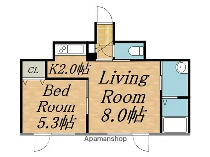 スターヴィレッジ(1LDK/2階)の間取り写真