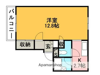 アンビシャス手稲(1K/3階)の間取り写真