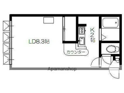 フライングブリック2002(1K/1階)の間取り写真