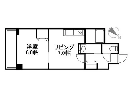 コートロティ琴似(1DK/2階)の間取り写真