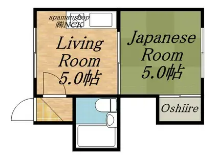 ドミ24軒(1DK/2階)の間取り写真
