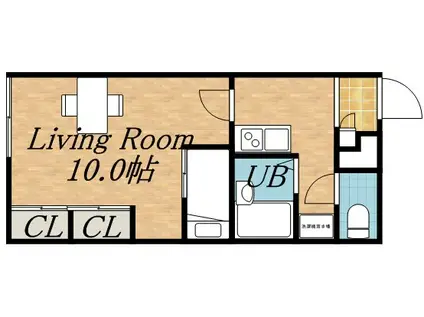 レオパレスコンフォート05(1K/2階)の間取り写真