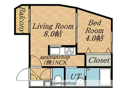 ミリオネールⅡ(1LDK/2階)の間取り写真