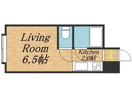 ハイデンスMM八軒(1K/2階)の間取り写真