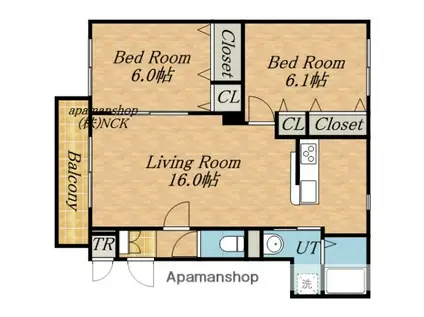 つばめハイツ(2LDK/1階)の間取り写真