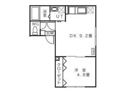 函館本線 手稲駅 バス乗車時間:8分 曙4条2丁目バス停で下車 徒歩5分 2階建 築21年(1DK/2階)の間取り写真