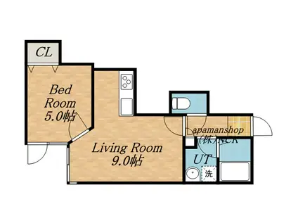 シェモア(1LDK/1階)の間取り写真