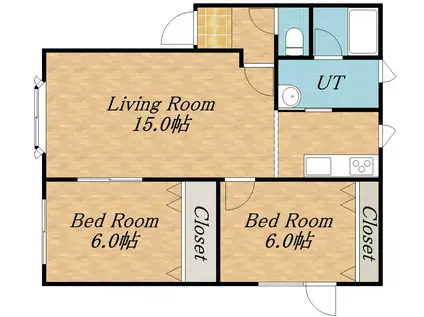 エレガンス西野(2LDK/1階)の間取り写真