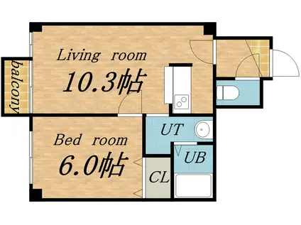 ル・セルシエ(1LDK/3階)の間取り写真