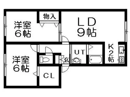 メゾンいせや(2LDK/2階)の間取り写真