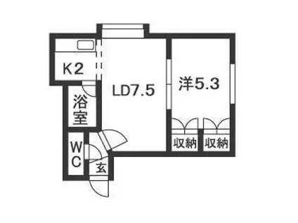 シャトレ本町(1LDK/3階)の間取り写真