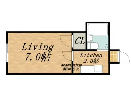 パルコート(1K/1階)の間取り写真