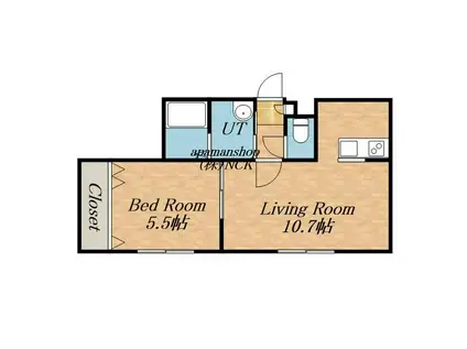 DOLCE VITA(1LDK/3階)の間取り写真