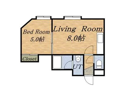 クレセント発寒(1DK/3階)の間取り写真