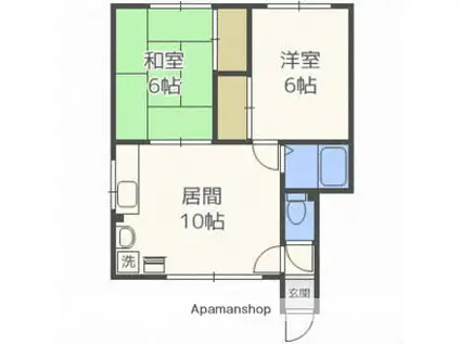 Uレジデンス望来Ⅲ(2LDK/1階)の間取り写真