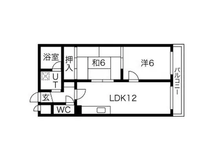 エトワール福井(2LDK/2階)の間取り写真