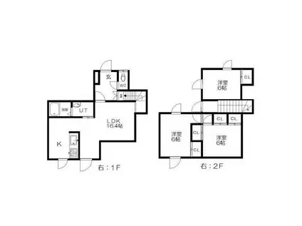 テラスクレール(3LDK/1階)の間取り写真