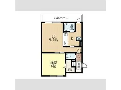 ルレーブ琴似(1LDK/2階)の間取り写真