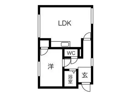 ローヤルハイツ山の手(1LDK/4階)の間取り写真