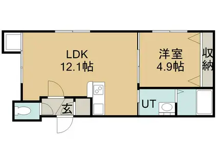 コアヒルズ(1LDK/3階)の間取り写真