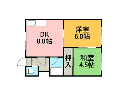 リバーサイドマンション(2LDK/1階)の間取り写真