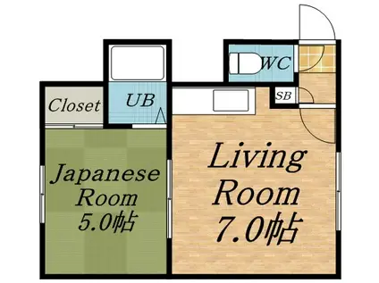 第1コーポ竹(1DK/3階)の間取り写真