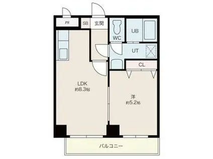 マンション樹林(1LDK/3階)の間取り写真