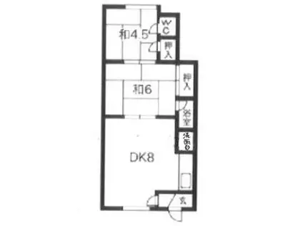 松栄コーポ(2DK/1階)の間取り写真