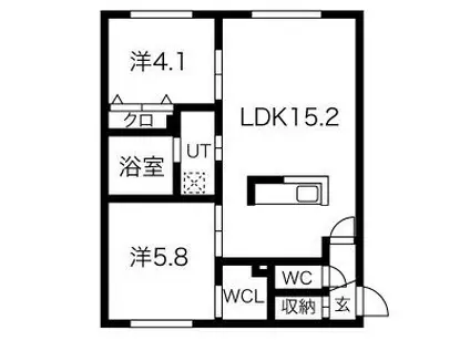 ONE STAGE琴似 確保近隣駐(2LDK/4階)の間取り写真