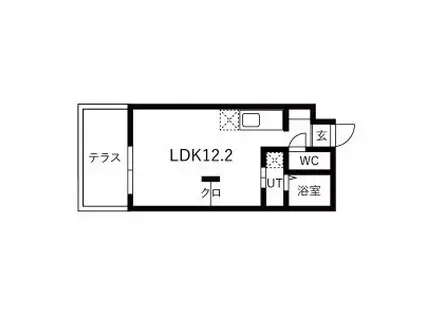 F/LITEN37(1K/1階)の間取り写真