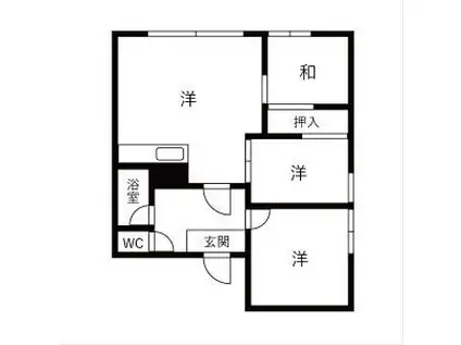 コーポ富士(3LDK/2階)の間取り写真