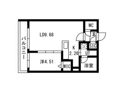 CAVATINA(1LDK/4階)の間取り写真
