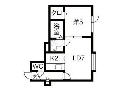 リープ・ブルーメⅢ(1LDK/3階)の間取り写真