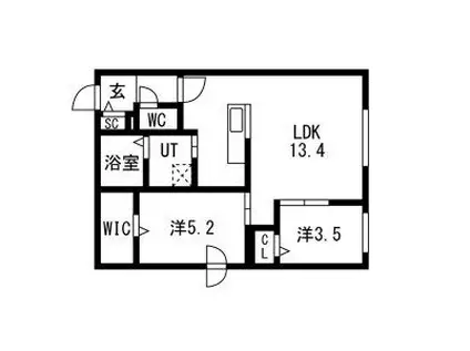 PRECIOUS HASSAMUーMINAMI プレシャスハッ(2LDK/1階)の間取り写真