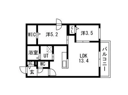 PRECIOUS HASSAMUーMINAMI プレシャスハッ(2LDK/4階)の間取り写真