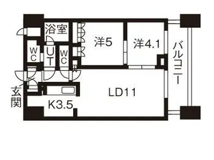 パークアクシス札幌植物園前(2LDK/11階)の間取り写真