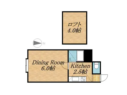 クロスコート(1K/3階)の間取り写真