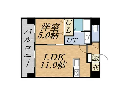 マストライフ知事公館(1LDK/6階)の間取り写真