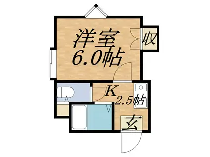 ペントハウス札幌(1K/3階)の間取り写真