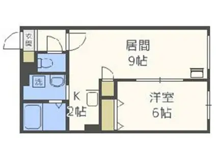 サンテラス宮の森(1LDK/1階)の間取り写真