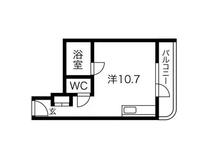 ソフィーアナルセ(ワンルーム/3階)の間取り写真