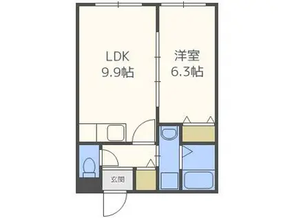 LA SAPIENZAラ サピエンツァ(1LDK/4階)の間取り写真