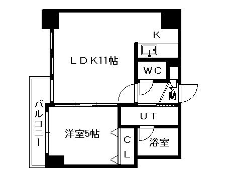 SーFORT札幌北5条(1LDK/8階)の間取り写真