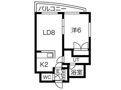 FEEL(1LDK/2階)の間取り写真