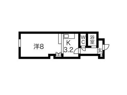 アイビス壱番館(1K/4階)の間取り写真